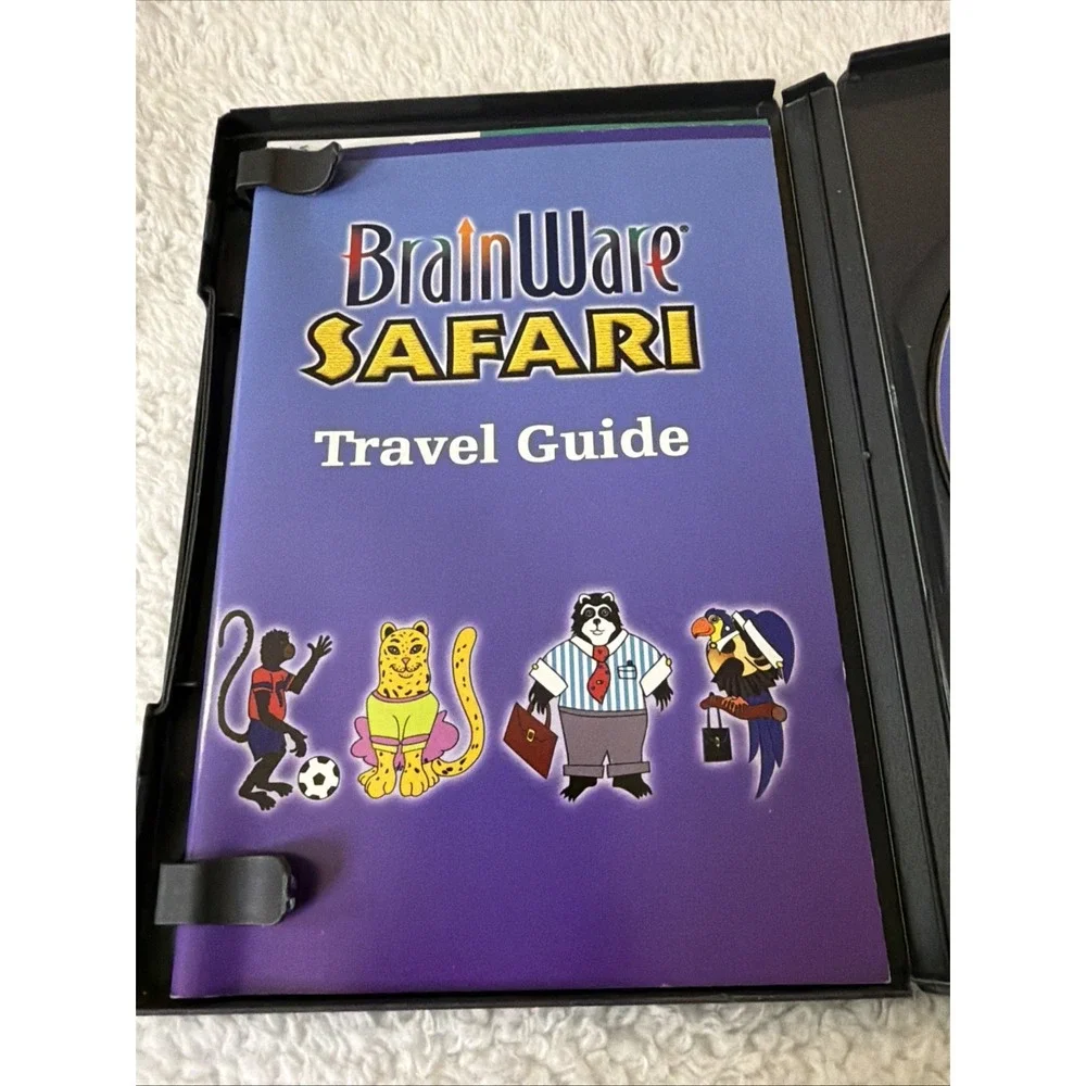 Brainware Safari Building Better Minds PC CD ROM B352 CIB MAC Travel Guide Card